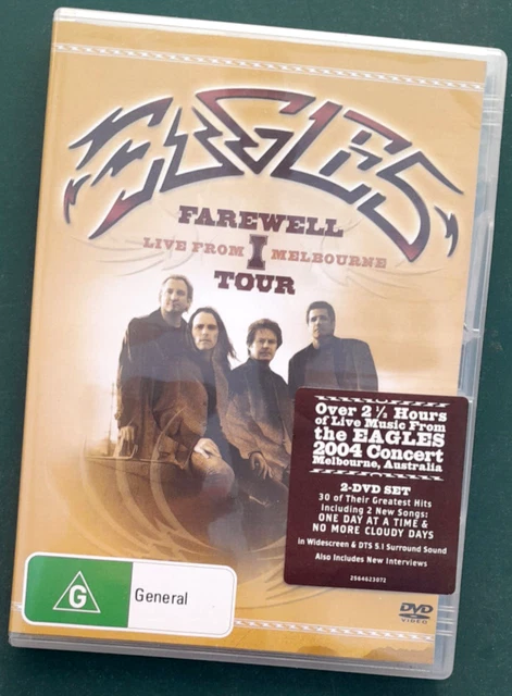 THE EAGLES Farewell Tour Live From Melbourne : R 4: DVD, 2-DISC : LIKE ...