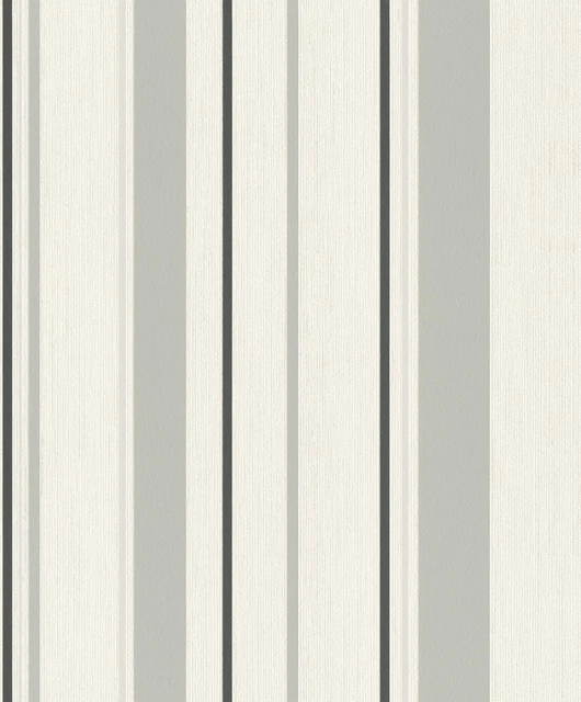 Rasch Tapete Rocknrolle 536256 Rayas Rayadas Gris Negro Blanco Papel de Pared
