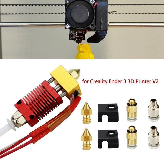 T# 9x DIY 0.4mm MK8 Nozzle Extruder Hot End Kit for Creality Ender 3 Pro 3D Prin