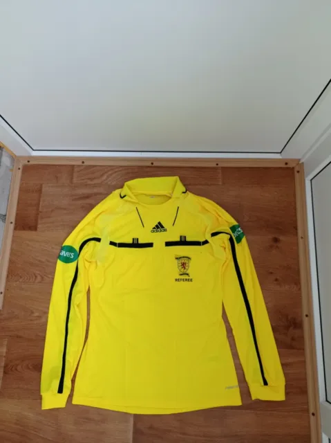 Scottish FA Jersey Football Referee Shirt Yellow Adidas Mens S Match Version
