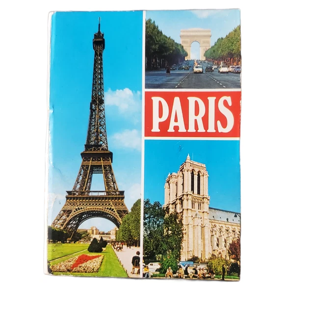 Paris Example Post VINTAGE PARIS TOURIST Guide Souvenir Post Card Booklet 20 Pages Double ...