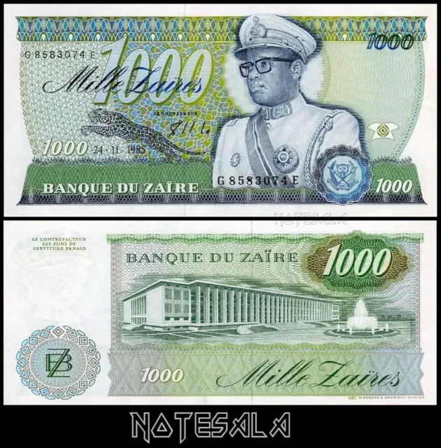 Zaire 1000 1,000 Zaires 1985 Pick-31 NEW-UNC