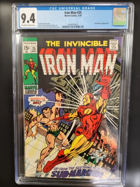 Iron Man #25 Cgc 9.4 Ow/Wh Pages // Marvel Comics 1970