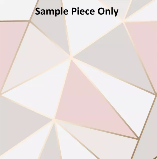 Geometric Wallpaper 3D Apex Triangle Metallic Luxury Rose Gold Fine Decor SAMPLE