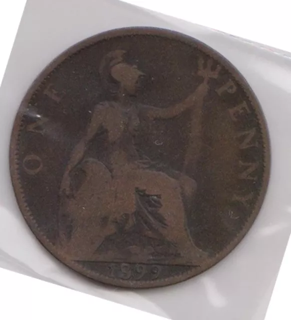 (H119-6) 1899  Great Britain 1 penny coin (F)