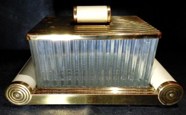 ANCIENNE BOITE À biscuits en verre métal et bois EUR 20,00 - PicClick FR