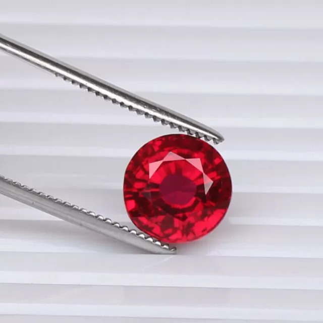 Round Cut Red Ruby Pigeon Mozambique 7.85 Ct. Sparkling 100% RARE Loose Gemstone