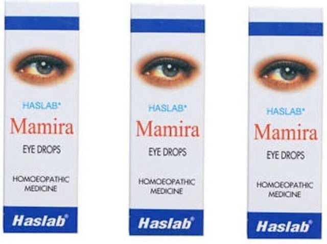 3 gotas para los ojos Haslab homeopáticas Mamira (paquete de 10 ml) gotas completas para el cuidado de los ojos
