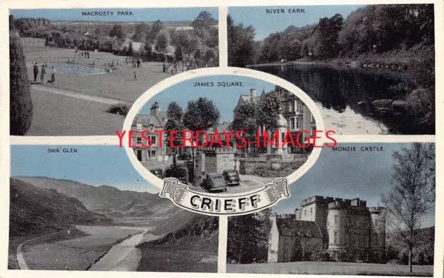 Crieff Perthshire Multiview c1961 Postkarte (C871)