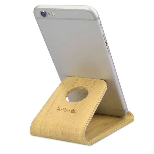 Support de téléphone portable - Stand universel en bois pour smartphone tablette