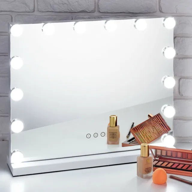 Large Hollywood Mirror Vanity Make Up Mirror with 14 LED Dressing Table UK 2