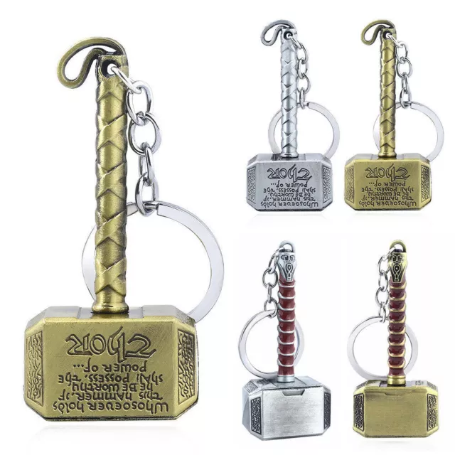 `Marvel The Avengers Thor Thor's Hammer Mjolnir Pewter Metal Key ring Key Chain-