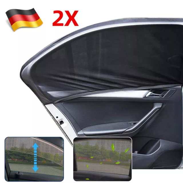 2x Sonnenschutz Auto Pkw Seitenfenster Sonnenblende UV Schutz Universal