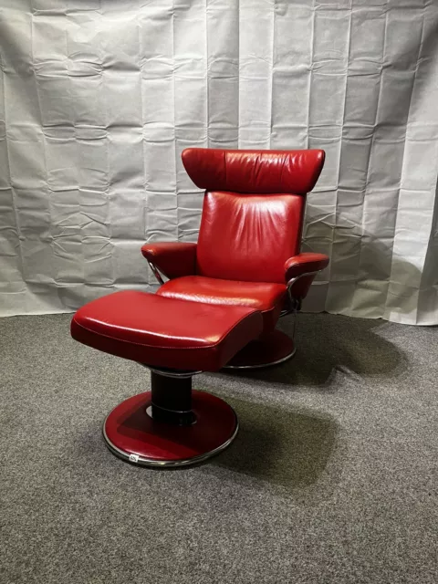 Ekornes Stressless Iconic 'Jazz' Leather Recliner & stool Size Medium (604)