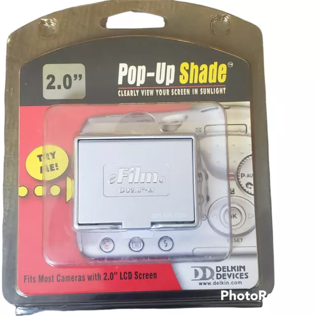Protector de pantalla emergente y sombra para cámara digital pantalla LCD Delkin