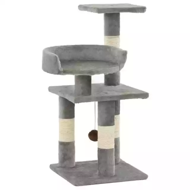 vidaXL Arbre à chat avec griffoirs en sisal 65 cm Gris