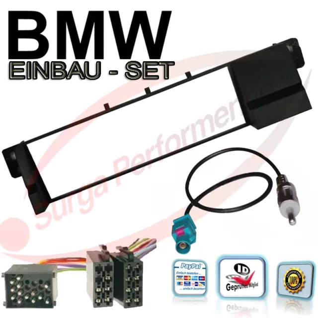 Radio Abertura Set BMW 3er E46 Adaptador de 1 din Marco Montaje Cable Iso