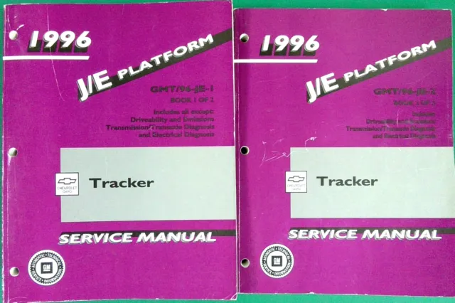 1996 Chevrolet Geo Tracker Shop Repair Service Maintenance Manual 2 Vol Set