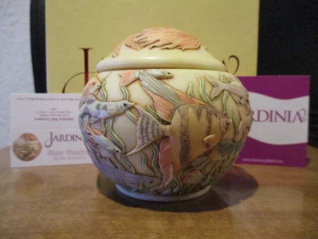 Harmony Ball Jardinia Kingdom Water Meadow Fishes Covered Jar FREE US SHIP