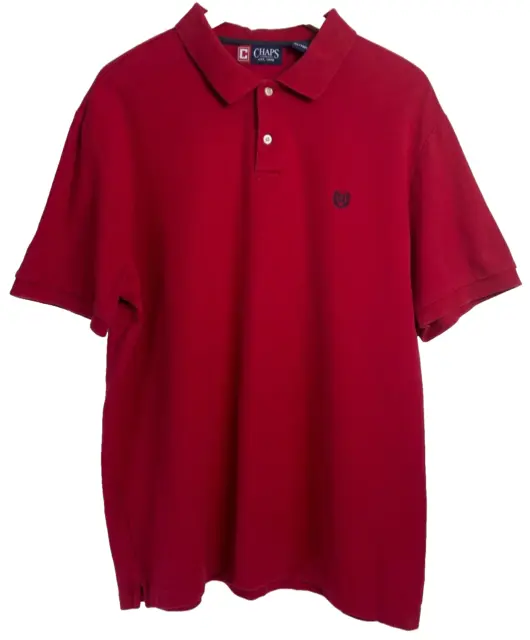 Ralph Lauren Chaps Mens Cotton Short Sleeve Red Polo Shirt Size XL