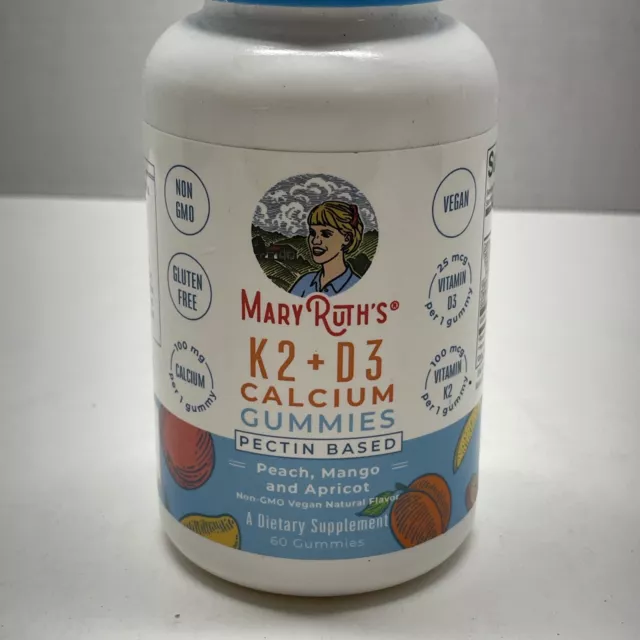 Vegan Vitamin K2D3 Calcium Gummies Plant Based by MaryRuth's Exp. Jun 2024