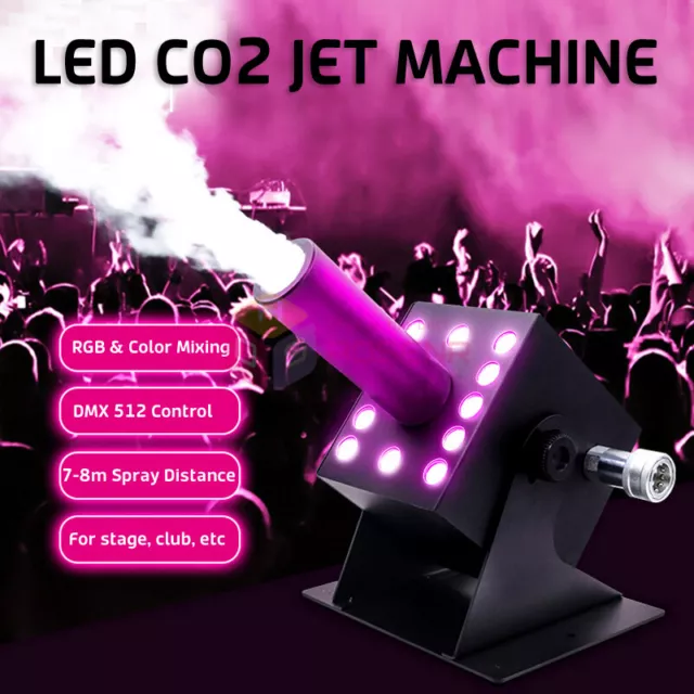 LED CO2 Jet Smoke Machine CO2 Cannon DMX Blaster DJ Disco Stage RGB Fog Machine