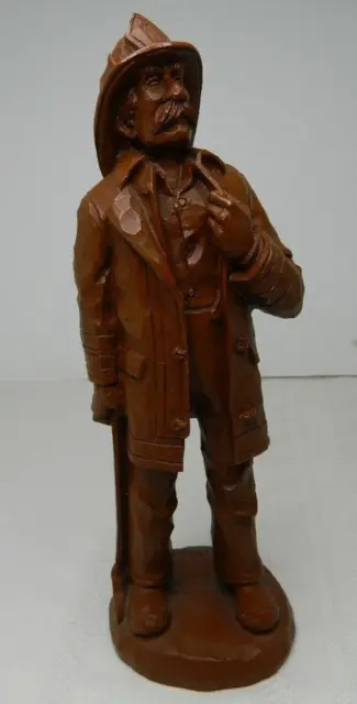Fireman Statue Red Mill Mfg Crushed Pecan By R. Wetherbee 1991 USA