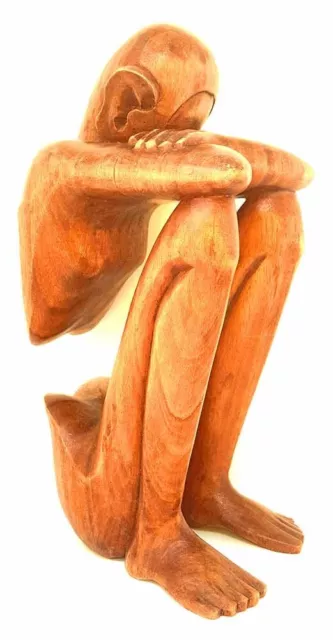 Holz Figur Statue Bali Kunst Meditieren Beten Relax Skulptur Meditation Handwerk