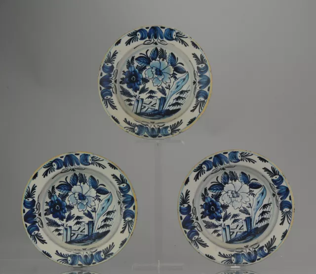Antique/Vintage 20th C Dutch Delft Plate Tin/Metal Delftware Delft Blue