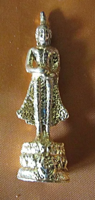 altes Amulett * aus Thailand * Buddha mit Opferschale * bronze * feuervergoldet