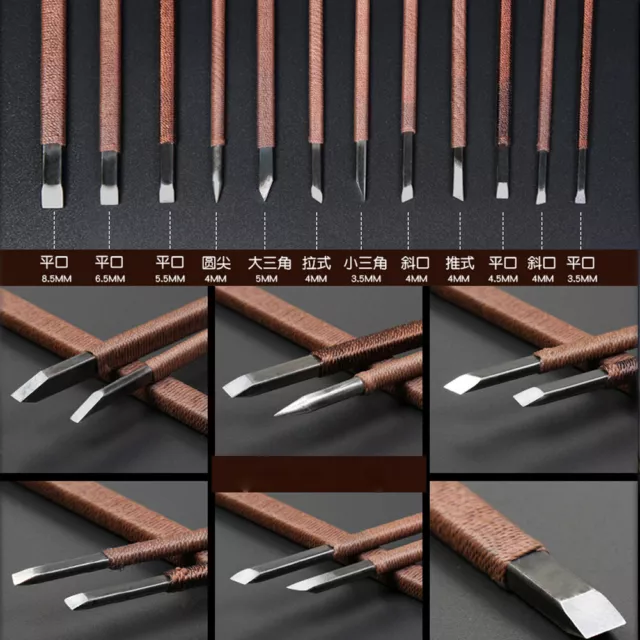 Wood Carving Knife Chisel Kits Woodworking Whittling Cutter Hand Tool Cut Clamp