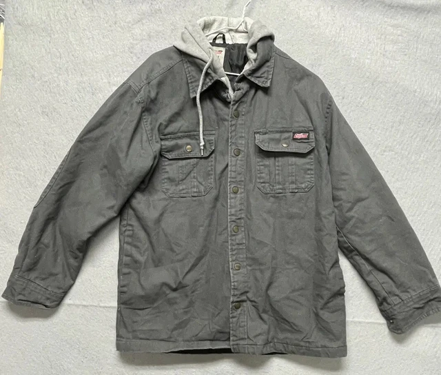 Dickies Jacket Shacket Mens Casual Hoodie Canvas Full Zip Workwear  Over Shirt M