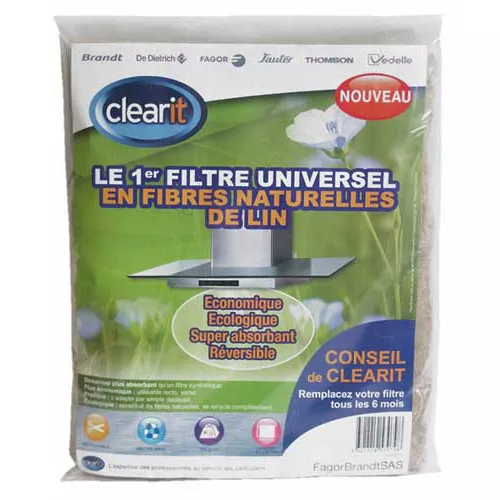 Filtre de hotte naturel recyclable en fibre de lin 47x57 cm Filtre CLEARIT