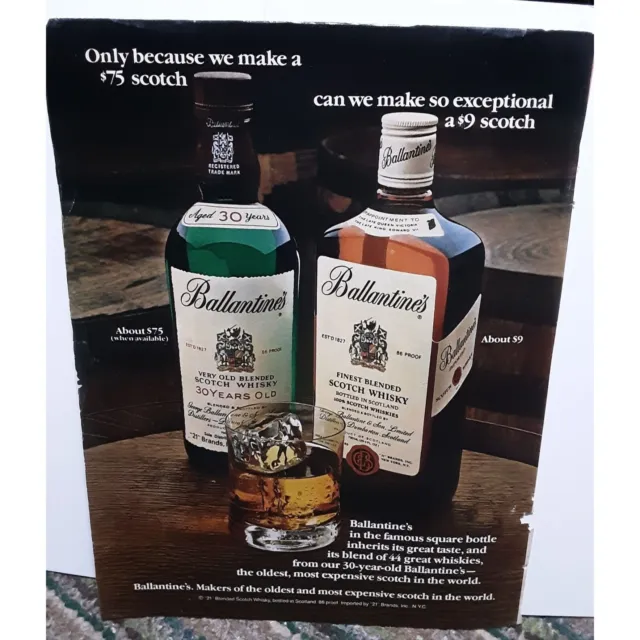 Ballantines Scotch Whisky vintage 1979 Magazine Print Ad