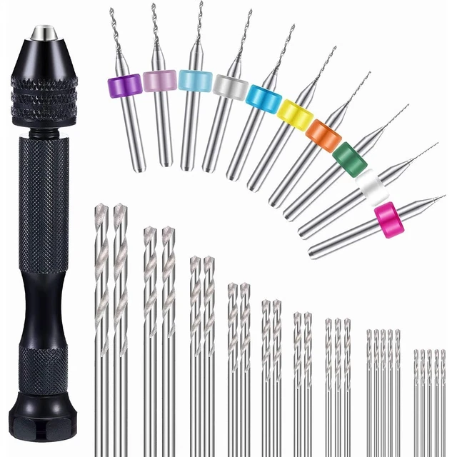 Hand Drill Bits Set PCB Mini Drills Rotary Aluminum Alloy Jewelry Making