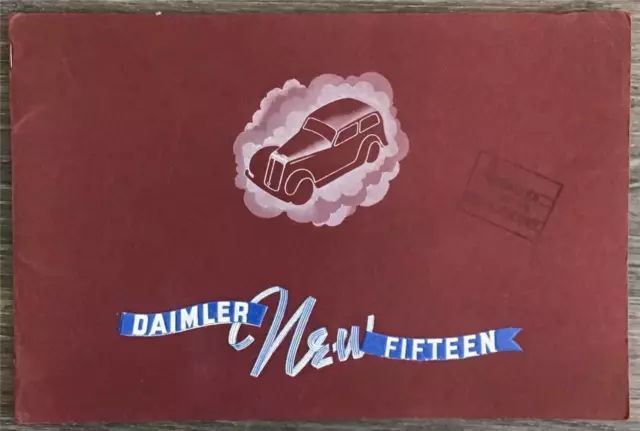 DAIMLER FIFTEEN Car Range Sales Brochure 1938 SPORT SALOON Tickford Cabriolet++