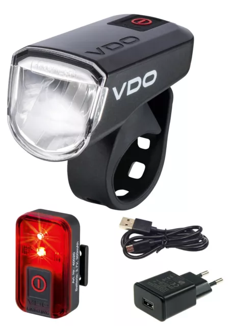 VDO Eco Light M30 Set - Plus Fahrradlampenset Fahrradlicht LED 30 Lux Rücklicht