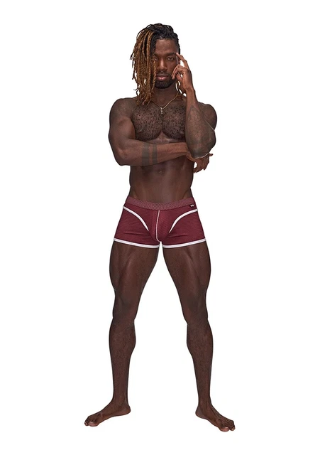 Pantaloncini in rete bianchi e rossi S - XL designer pantaloni sexy eleganti rosso caldo bianco
