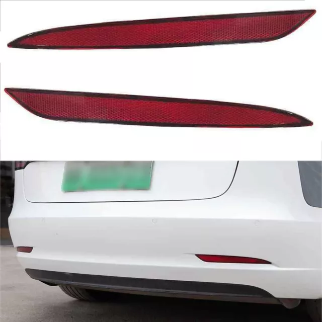 Left Right Tail Light Reflector for Tesla Model Y Rear Bumper Set of 2 Red