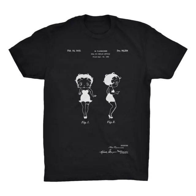 Betty Boop Patent T-Shirt.Premium Cotton Tee Comfy on Black White or Gray. NEW