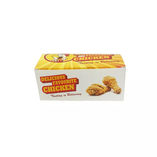 Fried Chicken Takeaway Boxes Cardboard Small Fast Food Catering Rectangle x 100