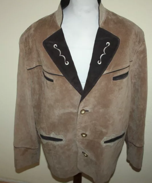 TRACHTEN JACKET JACKET made of LEATHER TYROLEAN WALK JACKET FASCHING size 56