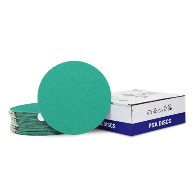 BHA 5" Green Film Sticky Back PSA Sanding Discs, Wet/Dry DA Sandpaper - 50 Pack