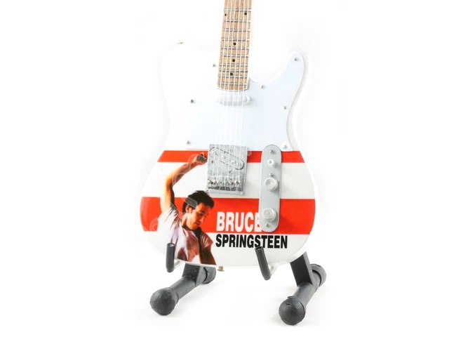 MINIATURE GUITAR BRUCE SPRINGSTEEN with free stand. THE BOSS. BORN IN ...