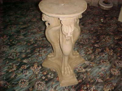 Antique Terracotta  Pedestal With 3 Hand Carved Griffin Style Legs With Claws 2