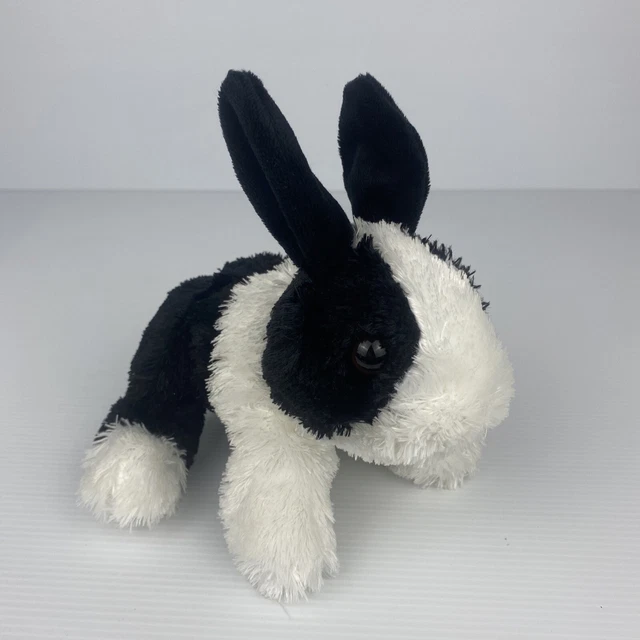 Stuffed Black Rabbit WILD REPUBLIC BUNNY Plush Soft Stuffed Animal Rabbit Toy Black White ...
