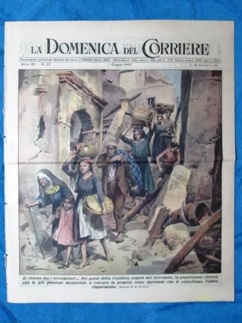 La Domenica del Corriere 8 giugno 1947 Calabria - Giro d'Italia -Etiopia,Eritrea