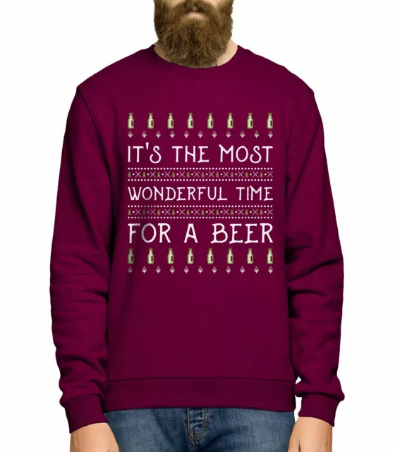 Maglione natalizio It's The Most Wonderful Time for a Beer brutto divertente maglione Natale 3