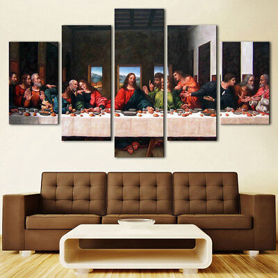 The Last Supper Painting 5 Piece Canvas Print Wall Art