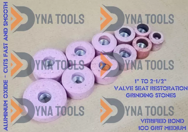 Valve Seat Grinding Stones Set Of 11 Pcs For Sioux Holder 11/16" Thread 100 GRIT